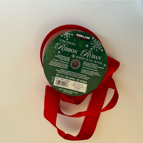 Red Ribbon Wire Edged Ribbon Red Satin Christmas Ribbon - Picture 4 of 9